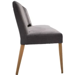 Wohnen Esstisch Sofa Bank in Dunkelgrau Stoff Velours - Merka