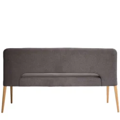 Wohnen Esstisch Sofa Bank in Dunkelgrau Stoff Velours - Merka