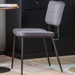 Wohnen Esstisch Stühle in Samt Anthrazit - Mellevos (2er Set)