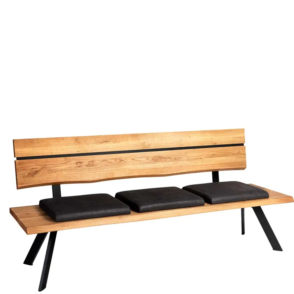 Esstischbank mit Rückenlehne in Wildeiche - Piton^Wohnen Sale