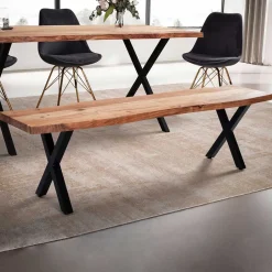 Wohnen Esstischbank mit X-Beinen - Rajavo