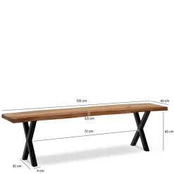 Wohnen Esstischbank mit X-Beinen - Rajavo