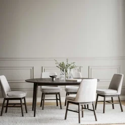 Wohnen Esstischgruppe in Eiche Dunkel & Beige - Relencia (siebenteilig)