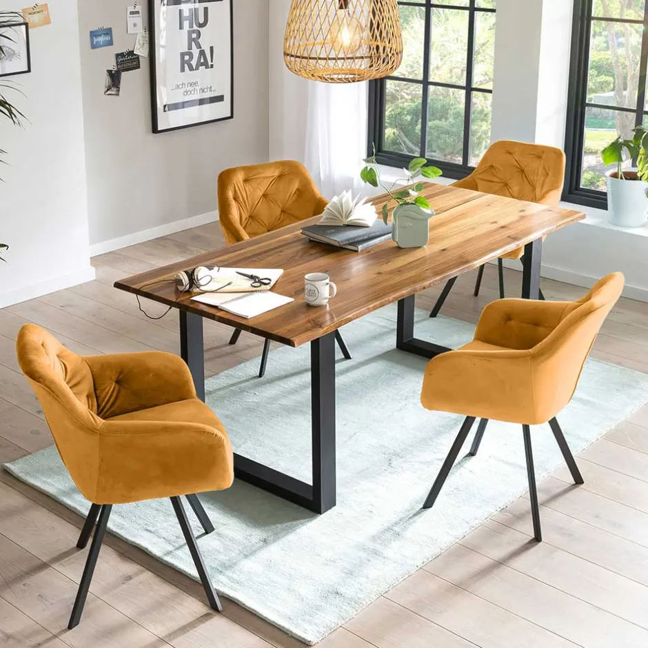 Esstischgruppe mit vier Plätzen - Vandama (fünfteilig)^Wohnen