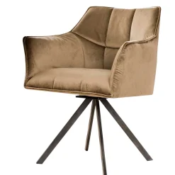 Wohnen Esstischsessel aus Samt Beige - Zegovin (2er Set)