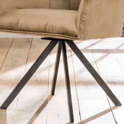 Wohnen Esstischsessel aus Samt Beige - Zegovin (2er Set)