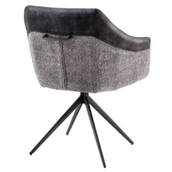 Esstisch-Sessel in Dunkelgrau Material-Mix - Chiak^Wohnen Discount