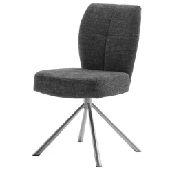 Wohnen Esstischstuhl mit Federkern in Anthrazit - Marile (2er Set)