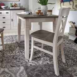 Esstischstuhl Yoan in Weiß-Grau (2er Set)^Wohnen New