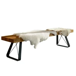 Wohnen Esszimmer Bank aus Eiche & Metall - Ventida