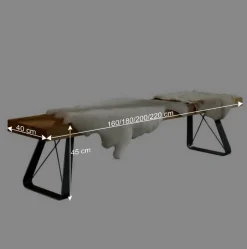 Wohnen Esszimmer Bank aus Eiche & Metall - Ventida