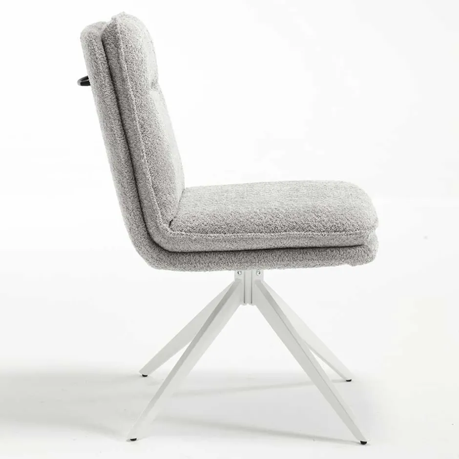 Wohnen Esszimmer Drehstühle in Grau Boucle - Topra (2er Set)