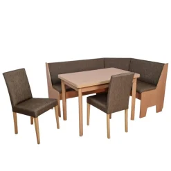 Esszimmer Eckbank Gruppe in Braun - Virenzio (vierteilig)^Wohnen Sale