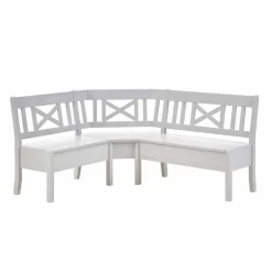 Esszimmer Eckbank Onesti in Weiß Kiefer massiv^Wohnen Clearance