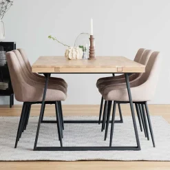 Wohnen Esszimmer Esstisch aus White Wash Eiche - Ledicatos