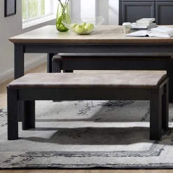 Wohnen Esszimmer Landhaus Bank in Dunkelgrau - Thumbs