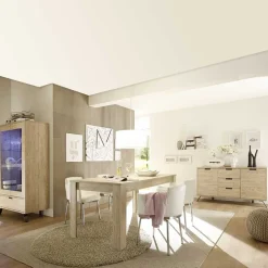 Esszimmer Möbel Set in Eiche - Rodonda (dreiteilig)^Wohnen Online