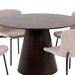 Wohnen Esszimmer Möbelset mit rundem Tisch - Crystono (fünfteilig)