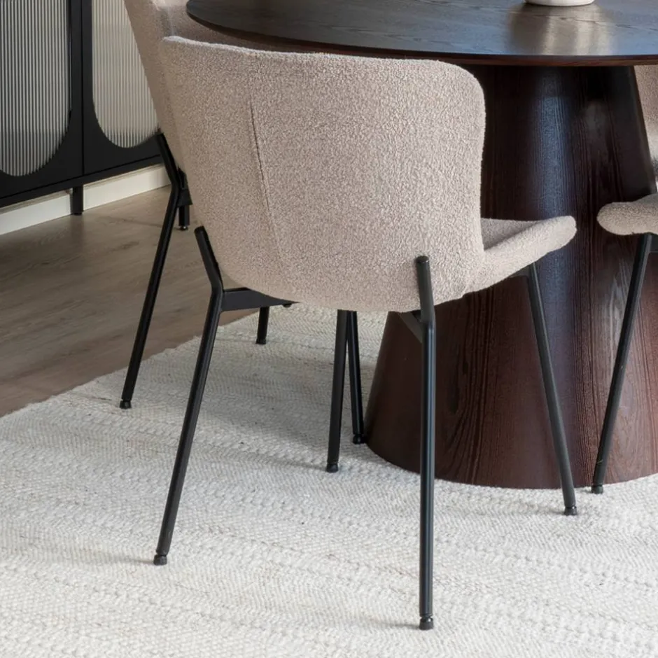 Wohnen Esszimmer Möbelset mit rundem Tisch - Crystono (fünfteilig)