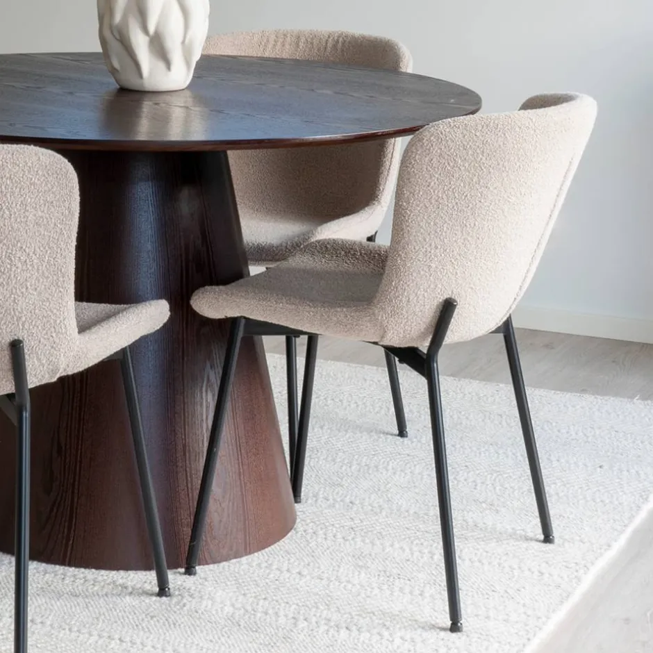 Wohnen Esszimmer Möbelset mit rundem Tisch - Crystono (fünfteilig)