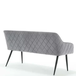 Wohnen Esszimmer Polsterbank in Grau mit Schwarz - Setta