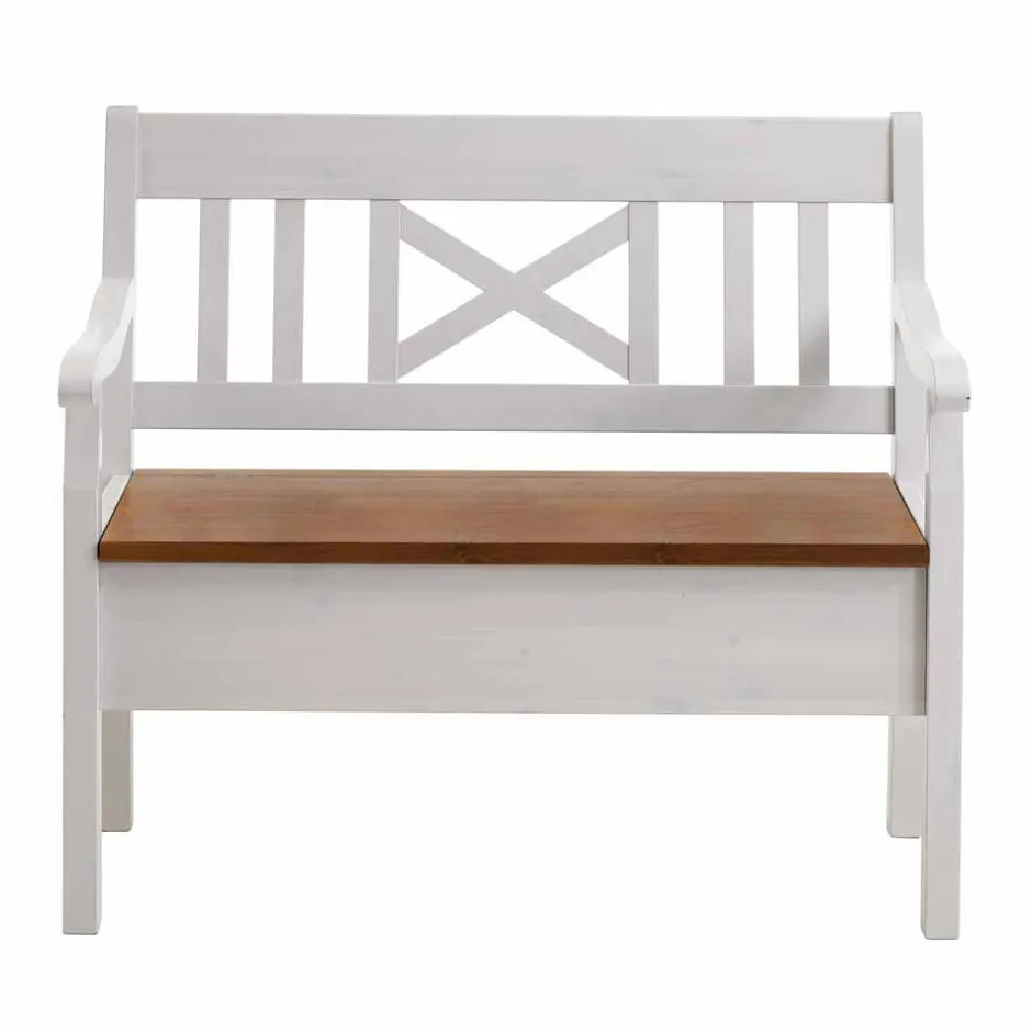 Wohnen Esszimmer Sitzbank Barlad in Weiß Kiefer massiv