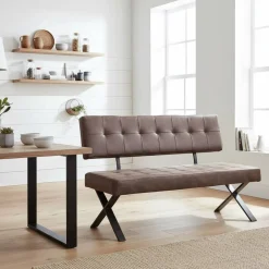 Esszimmer Sitzbank Laticio in Braun Microfaser^Wohnen Outlet