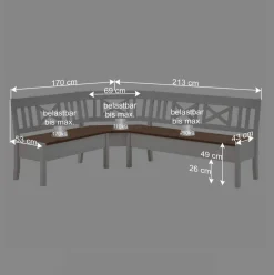 Wohnen Esszimmer Sitzecke Barlad in Weiß Bernstein (vierteilig)