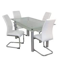 Esszimmer Sitzgruppe mit Glastisch - Yulmatro (fünfteilig)^Wohnen