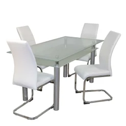 Esszimmer Sitzgruppe mit Glastisch - Yulmatro (fünfteilig)^Wohnen