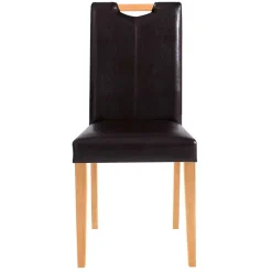 Wohnen Esszimmer Stühle in Dunkelbraun & Natur - Selectra (2er Set)