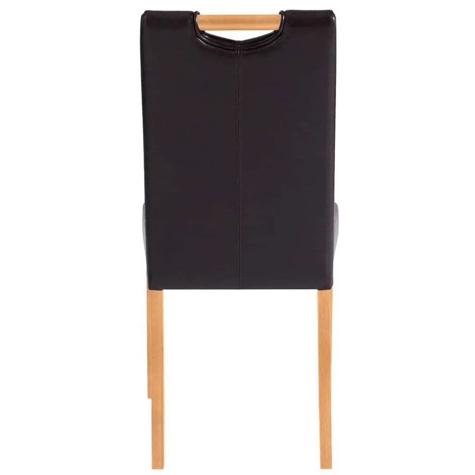 Wohnen Esszimmer Stühle in Dunkelbraun & Natur - Selectra (2er Set)