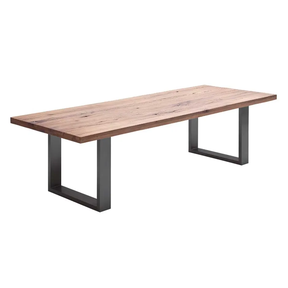 Wohnen Esszimmer Tisch mit dunkler Eichenplatte - Buleta