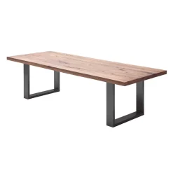 Wohnen Esszimmer Tisch mit dunkler Eichenplatte - Buleta