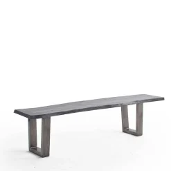 Wohnen Esszimmerbank in Akazie Grau und Altsilber - Moggia