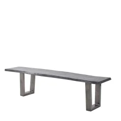 Wohnen Esszimmerbank in Akazie Grau und Altsilber - Moggia