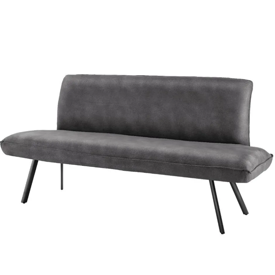 Wohnen Esszimmerbank in Dunkelgrau Microfaser - Aturin