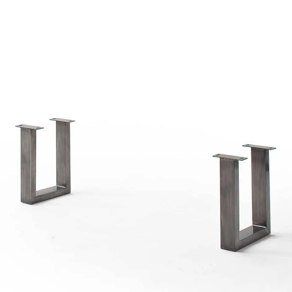 Wohnen Esszimmerbank in Walnuss Braun mit Altsilber - This