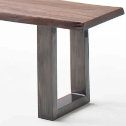 Wohnen Esszimmerbank in Walnuss Braun mit Altsilber - This