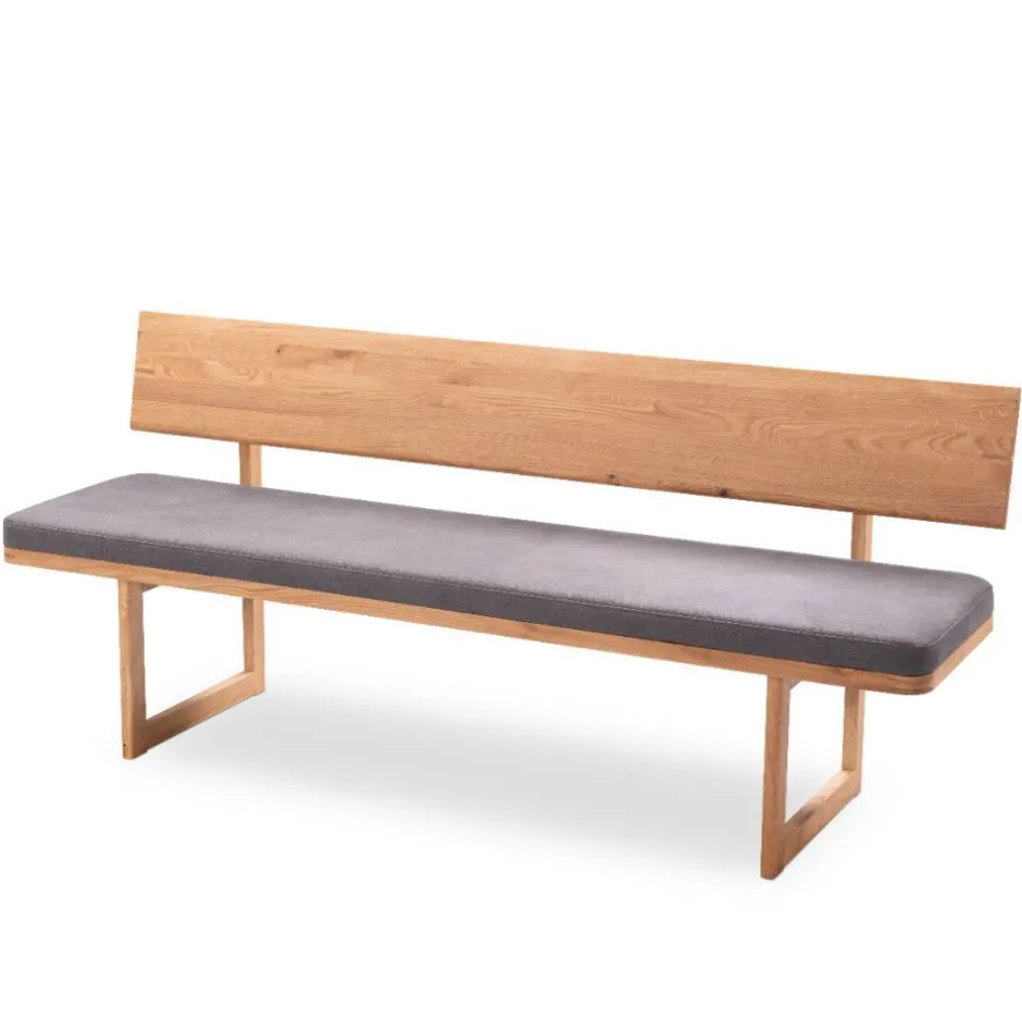 Wohnen Esszimmerbank mit Lehne aus Wildeiche - Saar