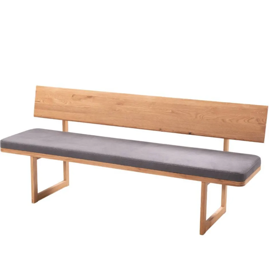 Wohnen Esszimmerbank mit Lehne aus Wildeiche - Saar