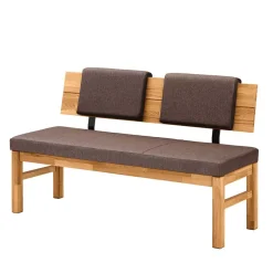 Esszimmerbank mit Rückenlehne in Braun Stoff - Virds^Wohnen