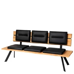 Wohnen Esszimmerbank mit Rückenlehne in Wildeiche - Piton