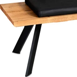 Wohnen Esszimmerbank mit Rückenlehne in Wildeiche - Piton