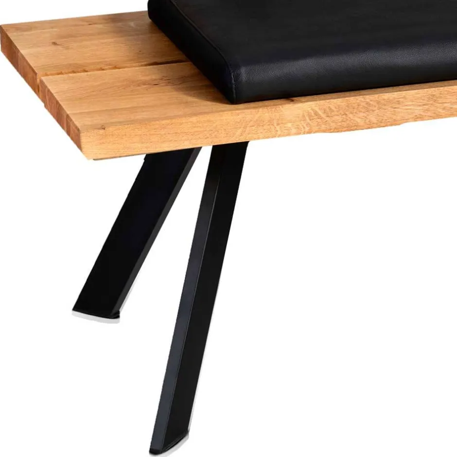 Wohnen Esszimmerbank mit Rückenlehne in Wildeiche - Piton