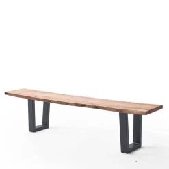 Wohnen Esszimmerbank mit Trapez-Bügelbeinen Anthrazit - Ramino