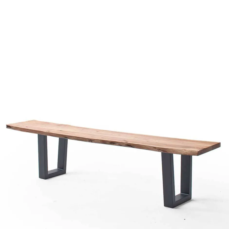 Wohnen Esszimmerbank mit Trapez-Bügelbeinen Anthrazit - Ramino