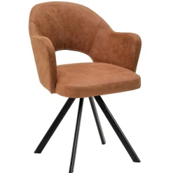 Wohnen Esszimmer-Drehsessel in Cognac Braun - Sucrela