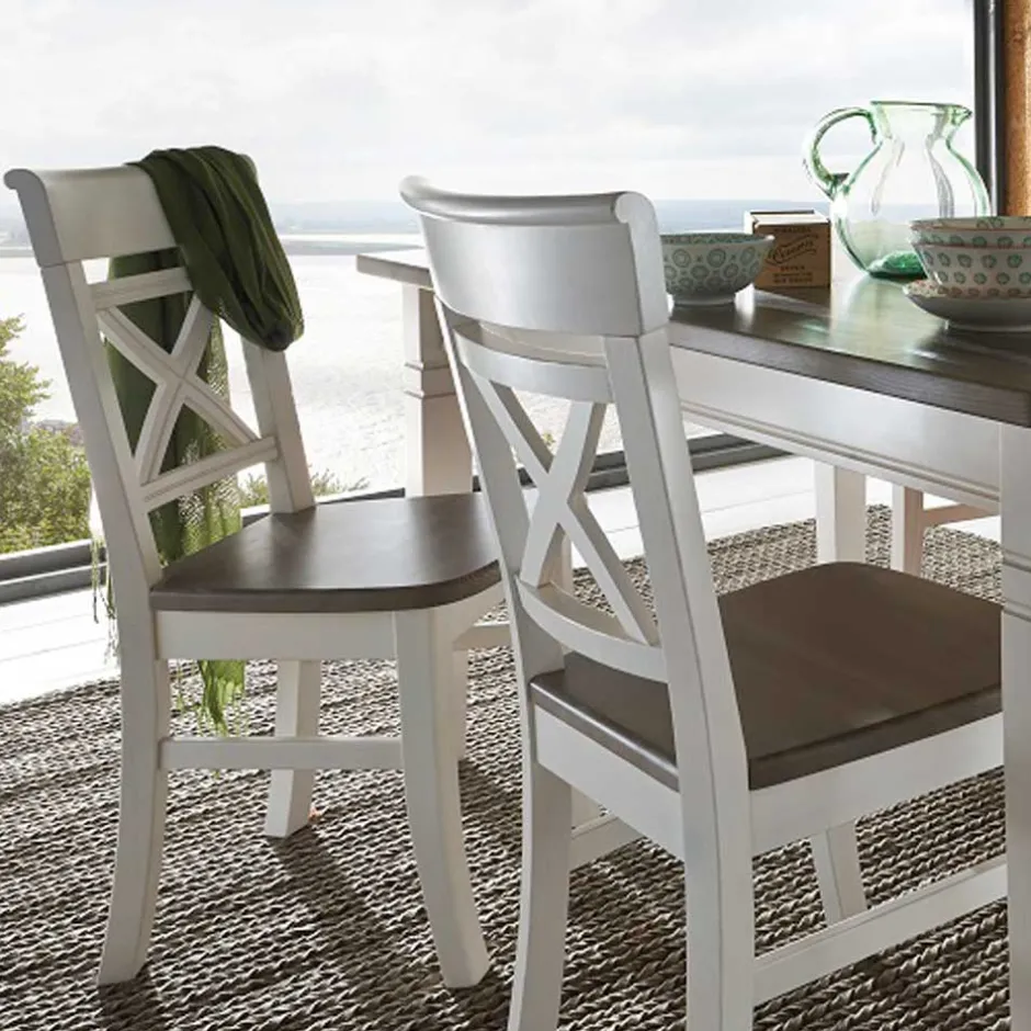 Wohnen Esszimmergruppe Yoan in Weiß Grau (fünfteilig)