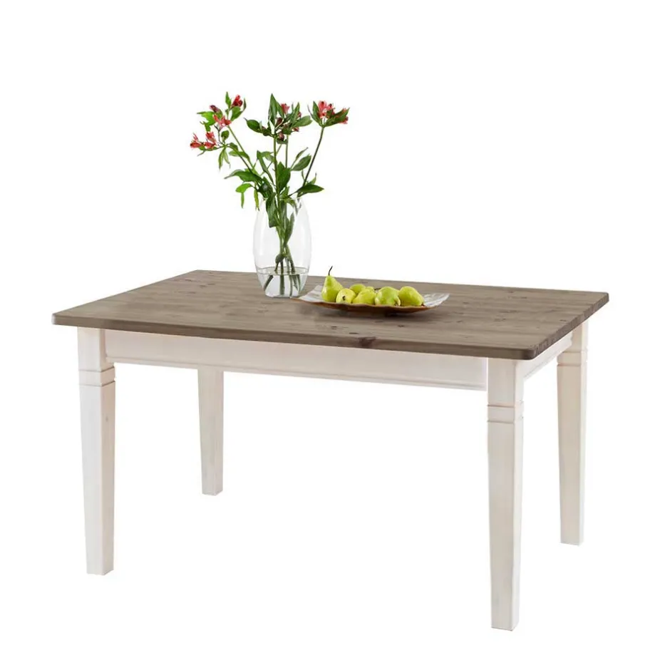 Wohnen Esszimmergruppe Yoan in Weiß Grau (fünfteilig)